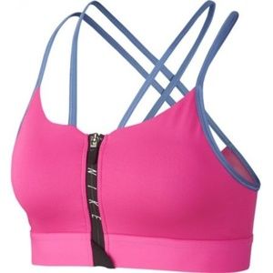 Nike Indy Dri-FIT Strappy Zip Sports Bra SZ S